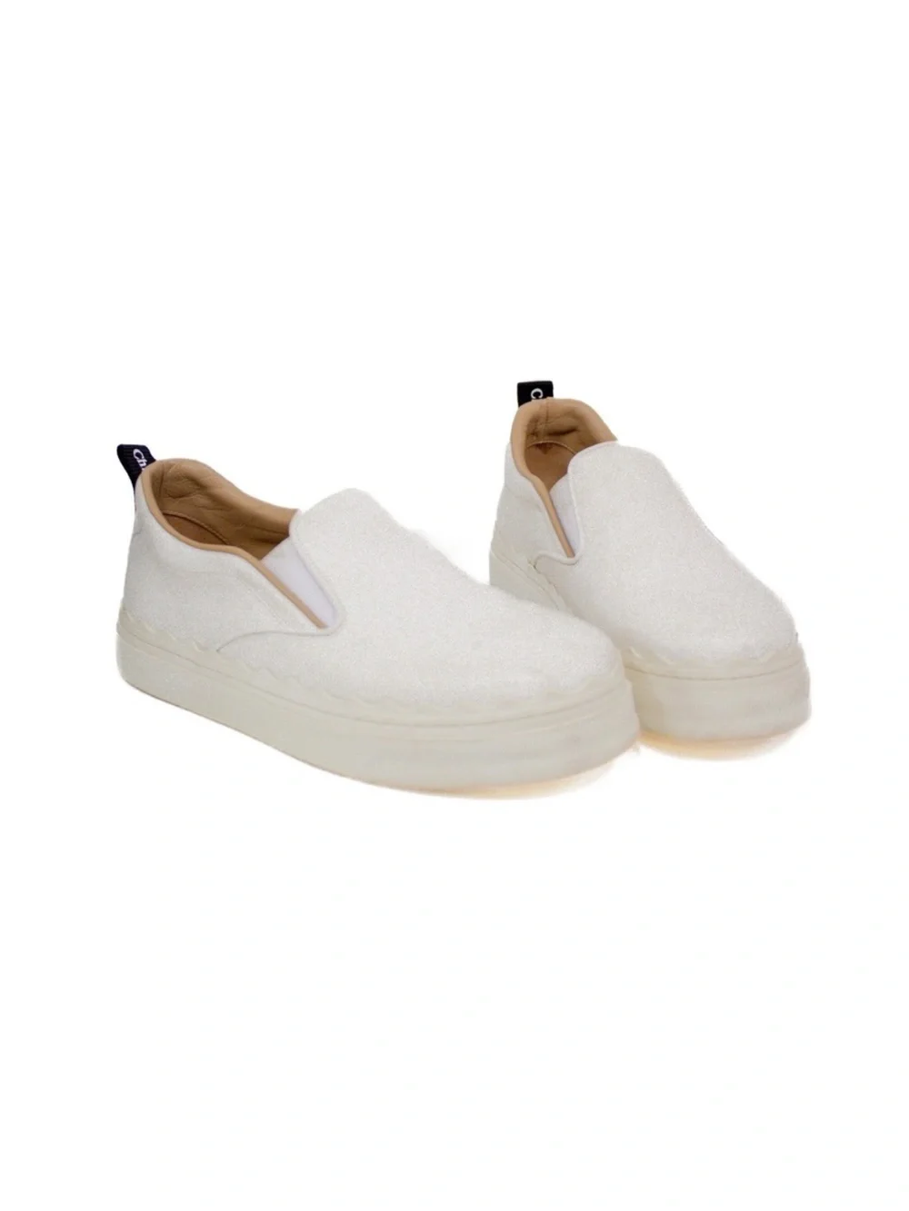 CHLOÉ LAUREN LEATHER SLIP ON SNEAKERS Women's Size 7 US/ 37 EU